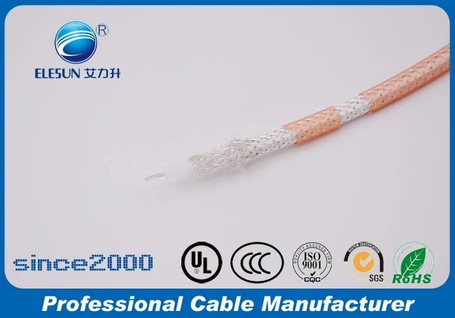 RG142 Escudo trançado duplo Cabo coaxial de alta temperatura e preço elevado